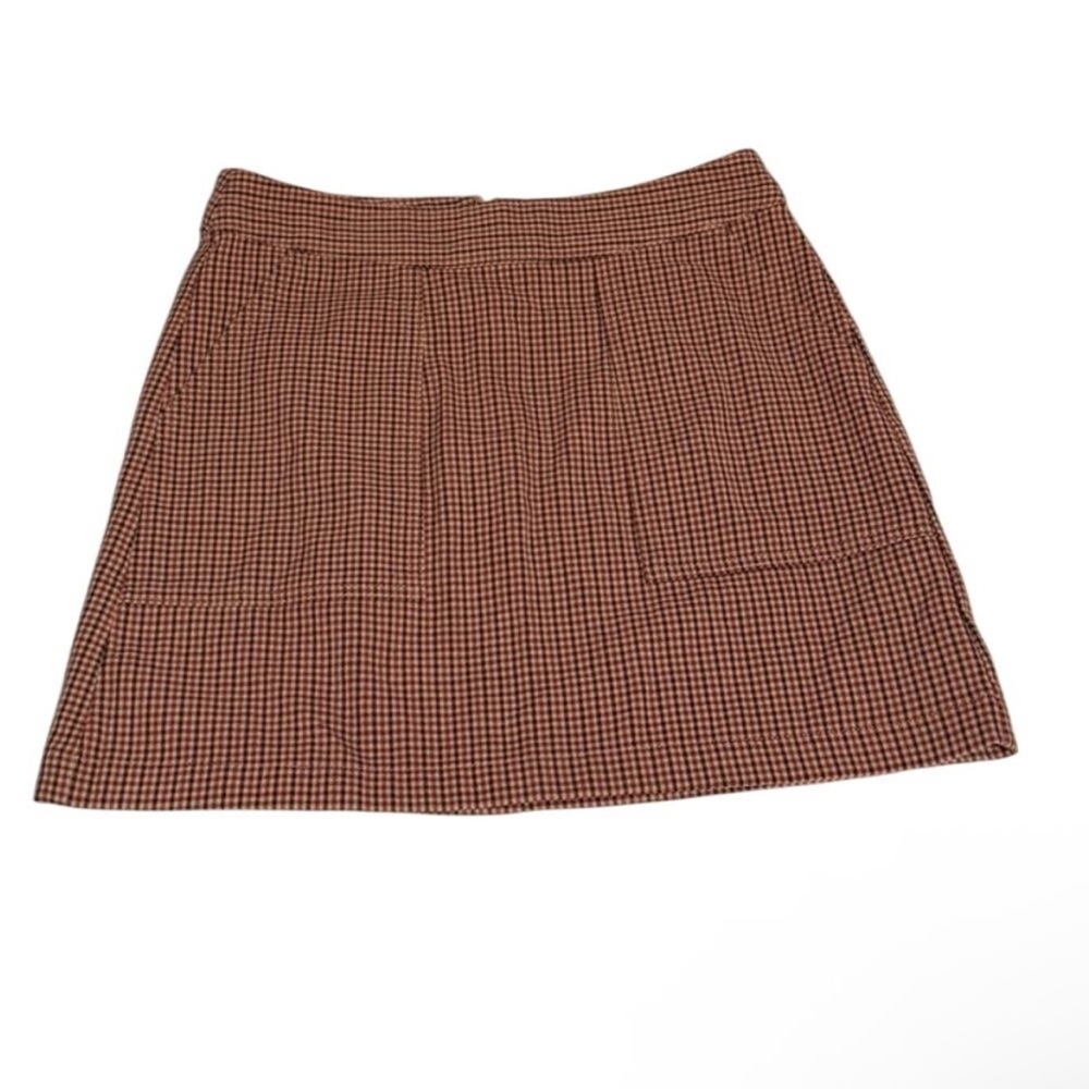 a new day | Brown Checkered Mini Skirt | Size XS - Picture 3 of 4